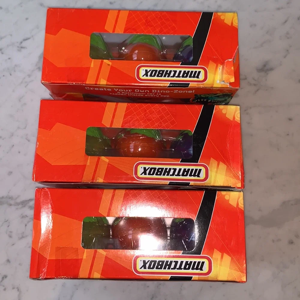 Matchbox Creature Cars with 3 Dino Eggs and 3 Die-Cast Cars, Bundle of 3